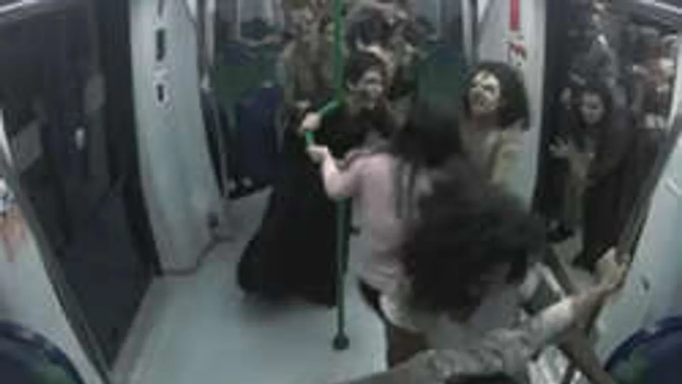 Zombi-pánik a metróban! Iszonyatos trükk!