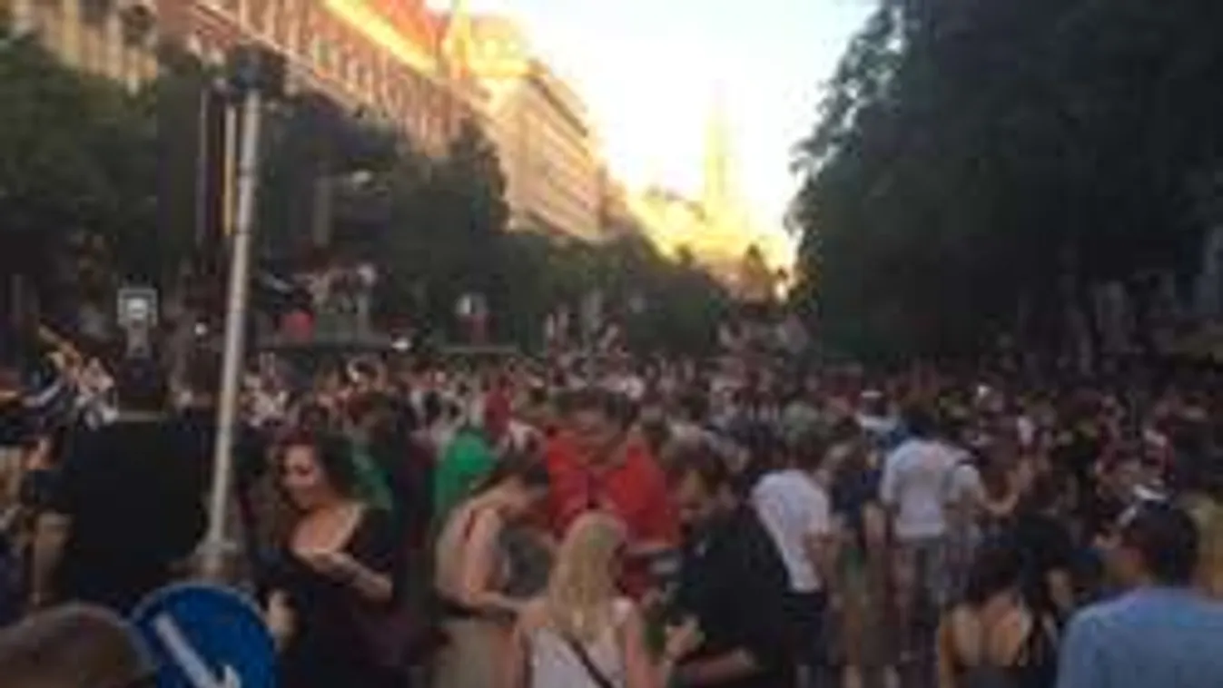 Villamosmegálló tetején ünnepelnek a magyarok! - Videó!