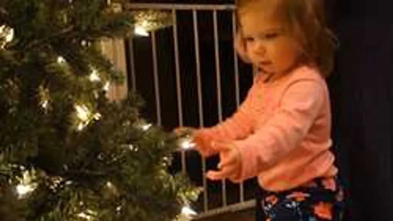 Ennél cukibb nem lesz! Ilyen, amikor a kislány először lát karácsonyfát - videó