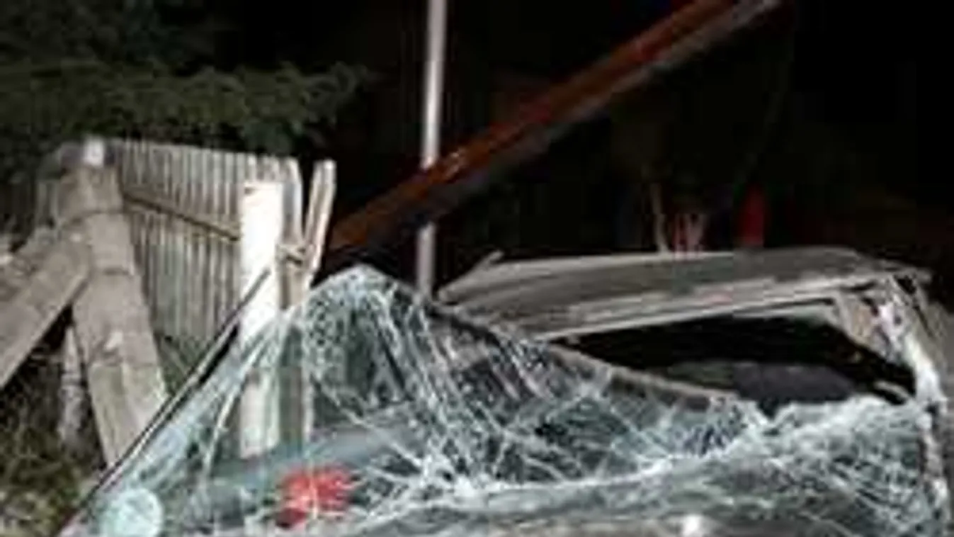 Villanyoszlopnak ütközött egy autó, kivonultak a tűzoltók