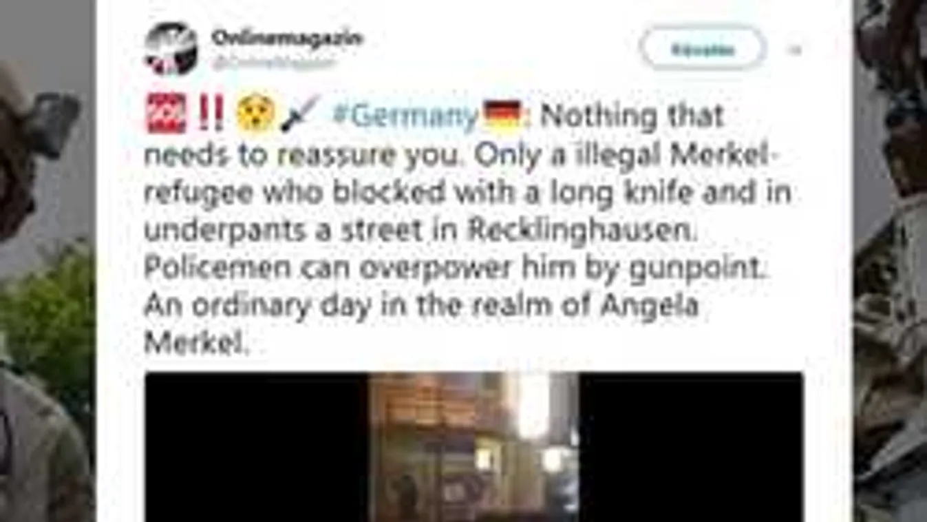 Friss videó Németországból: 40 centis késsel a kezében ugrott az autók elé Allah nevében