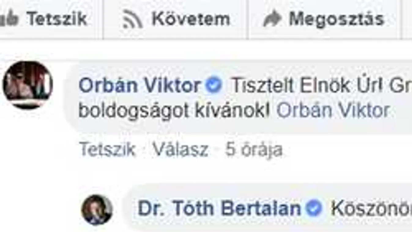 Orbán Viktor gratulált az MSZP-elnök gyermekéhez