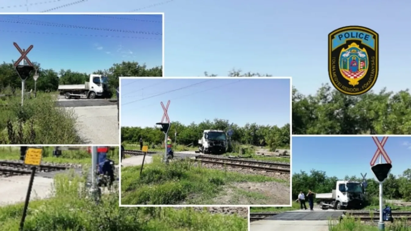 Durva helyszíni fotó: piros lámpánál hajtott a vonat elé a teherautós