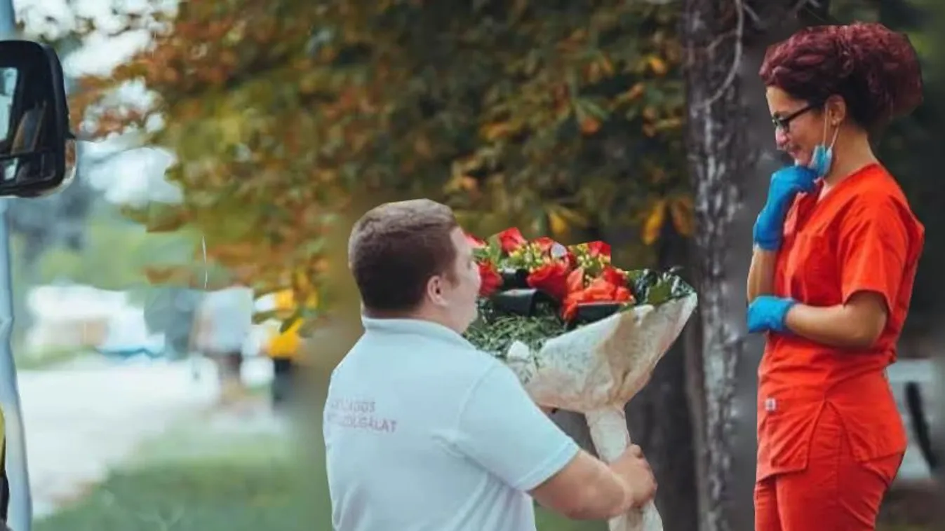 Nem bírt tovább várni: szolgálatban kérte meg kedvese kezét a magyar mentős - kép