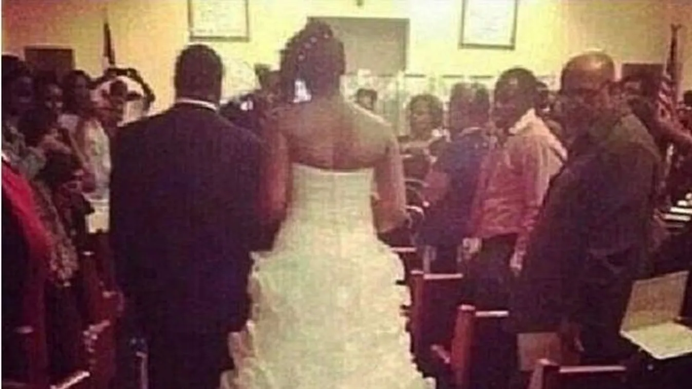 Sokkoló: 1 hónapos kisbabáját kötötte a menyasszonyi ruhájára egy nő – fotó