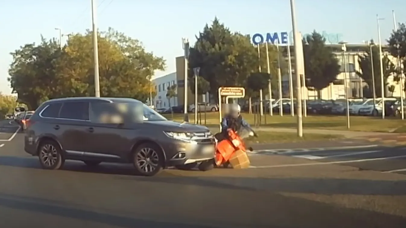 Szörnyű videó: itt a felvétel arról, ahogy elütötték a robogóst a fővárosban