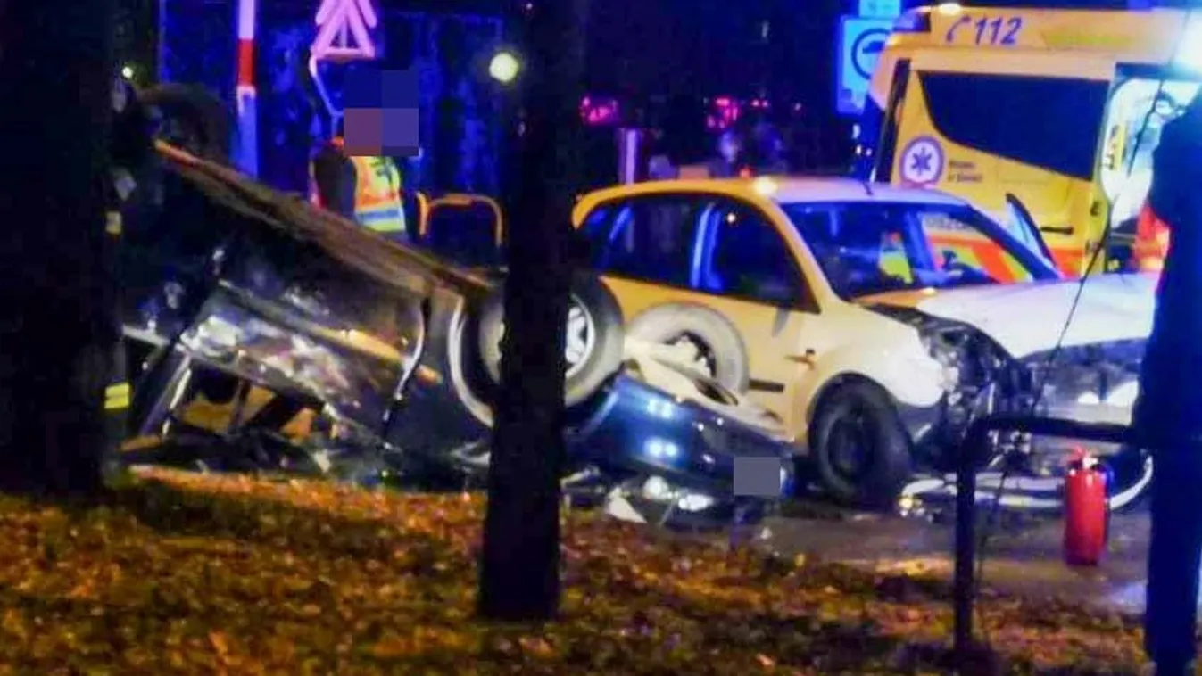 Nagy erővel vonultak a mentők: brutális hármas karambol történt Budapesten - Fotó