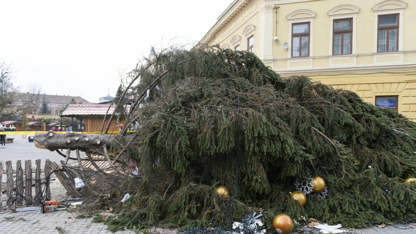 Elképesztő időjárás, több magyarországi településen kidöntötte a vihar a karácsonyfát