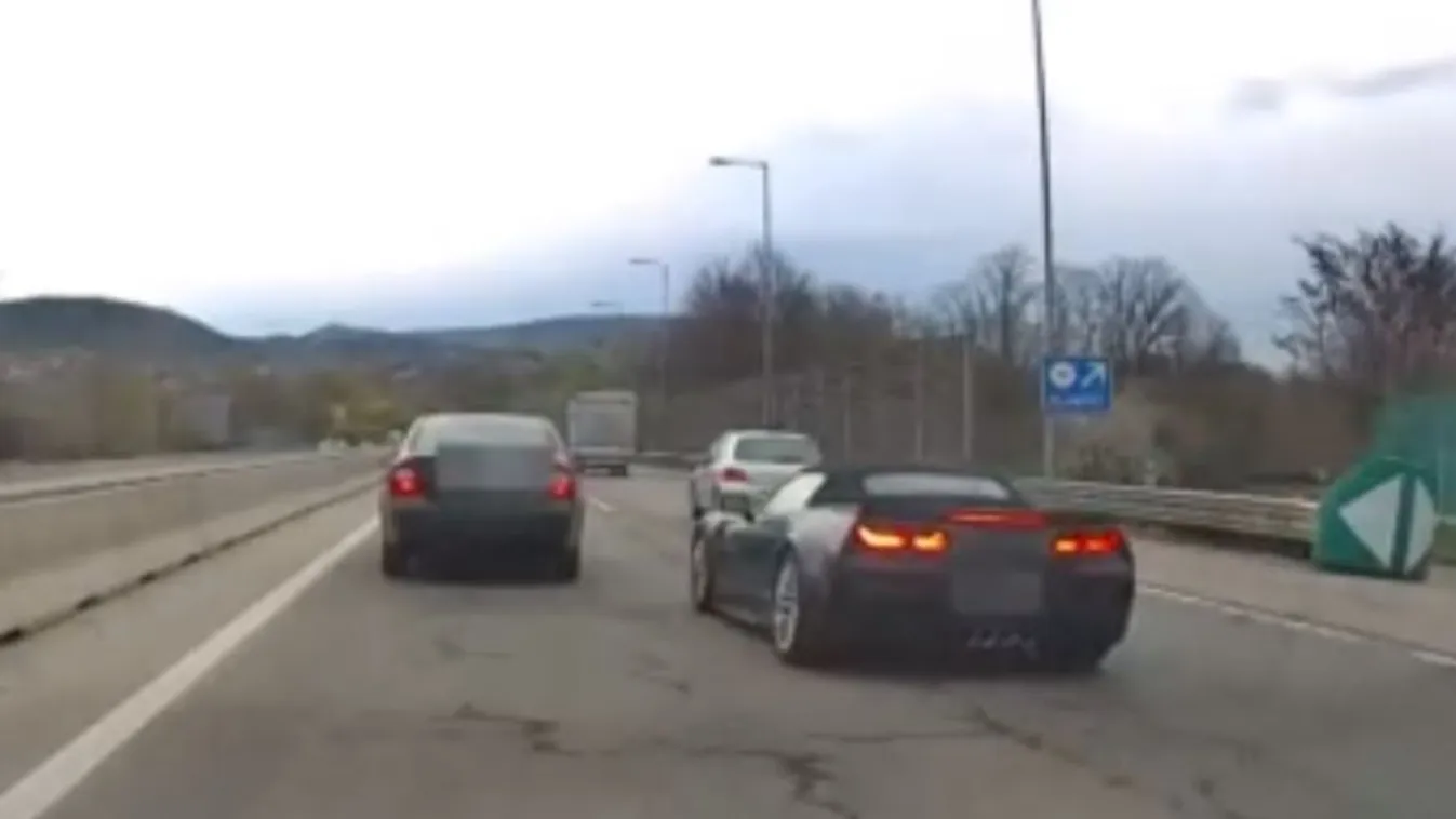 Agresszíven tolta maga előtt a kocsikat a begőzölt sportautós – durva felvételek az M7-esről