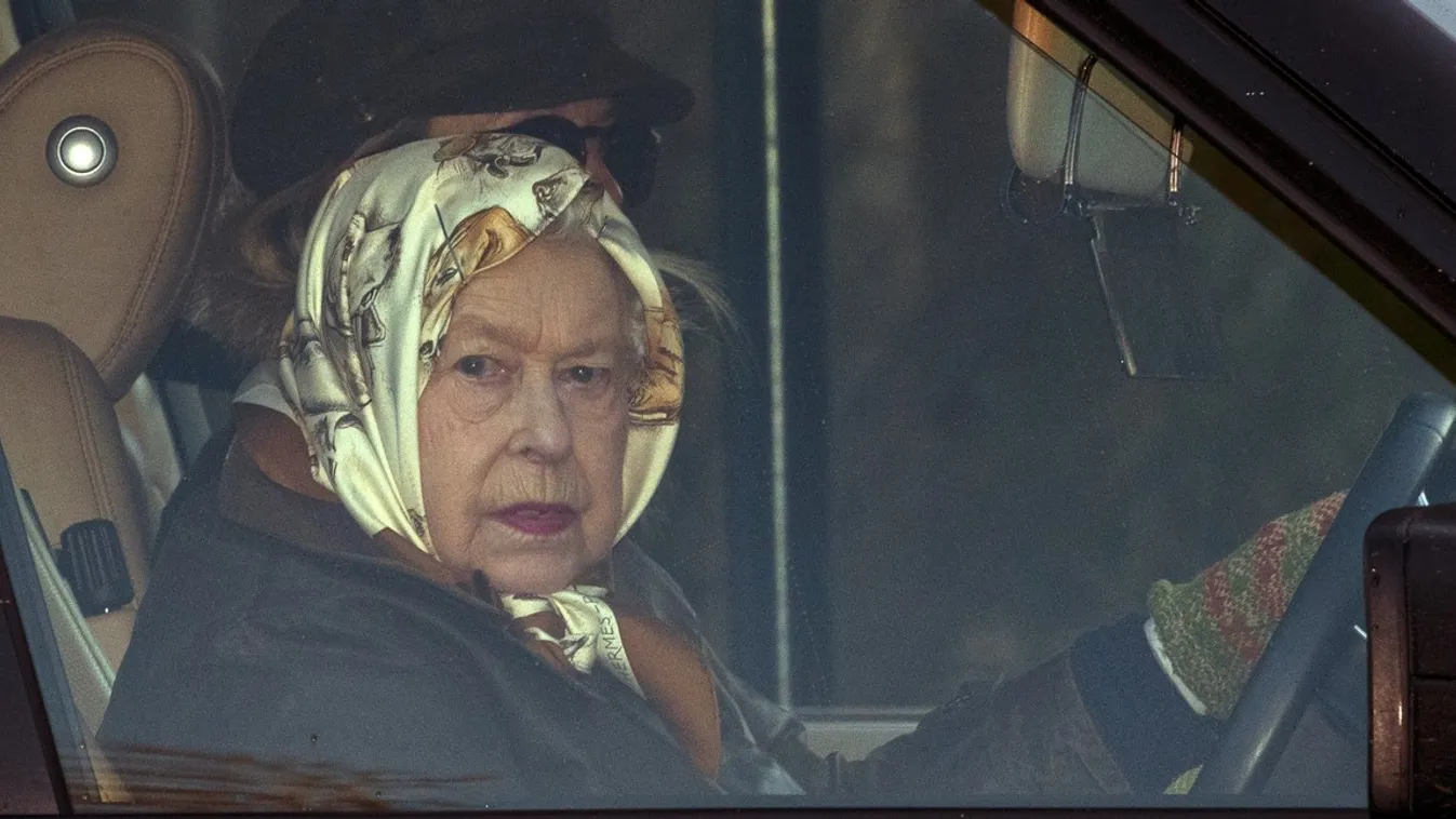 The Queen driving at Sandringham