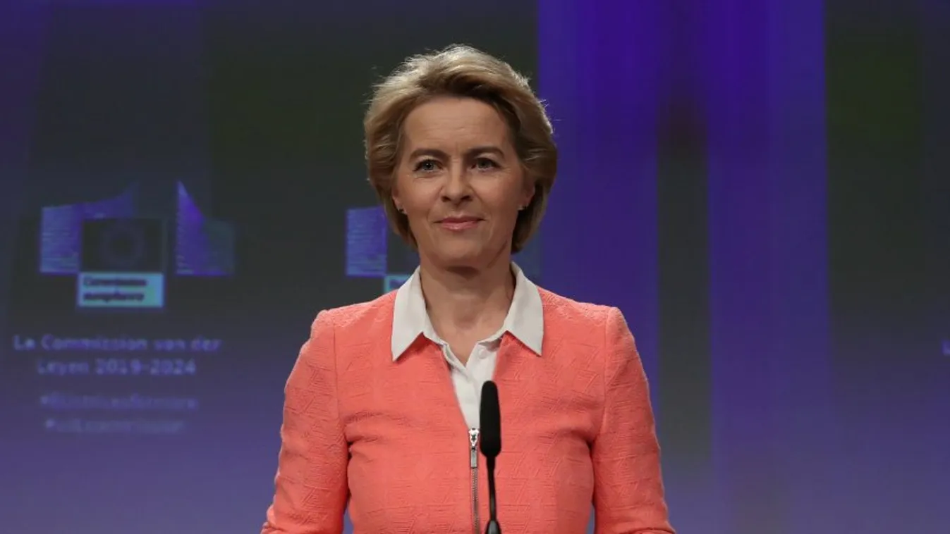European Commission's president-designate Ursula von der Leyen speaks during a news conference at the EU Commission headquarters in Brussels