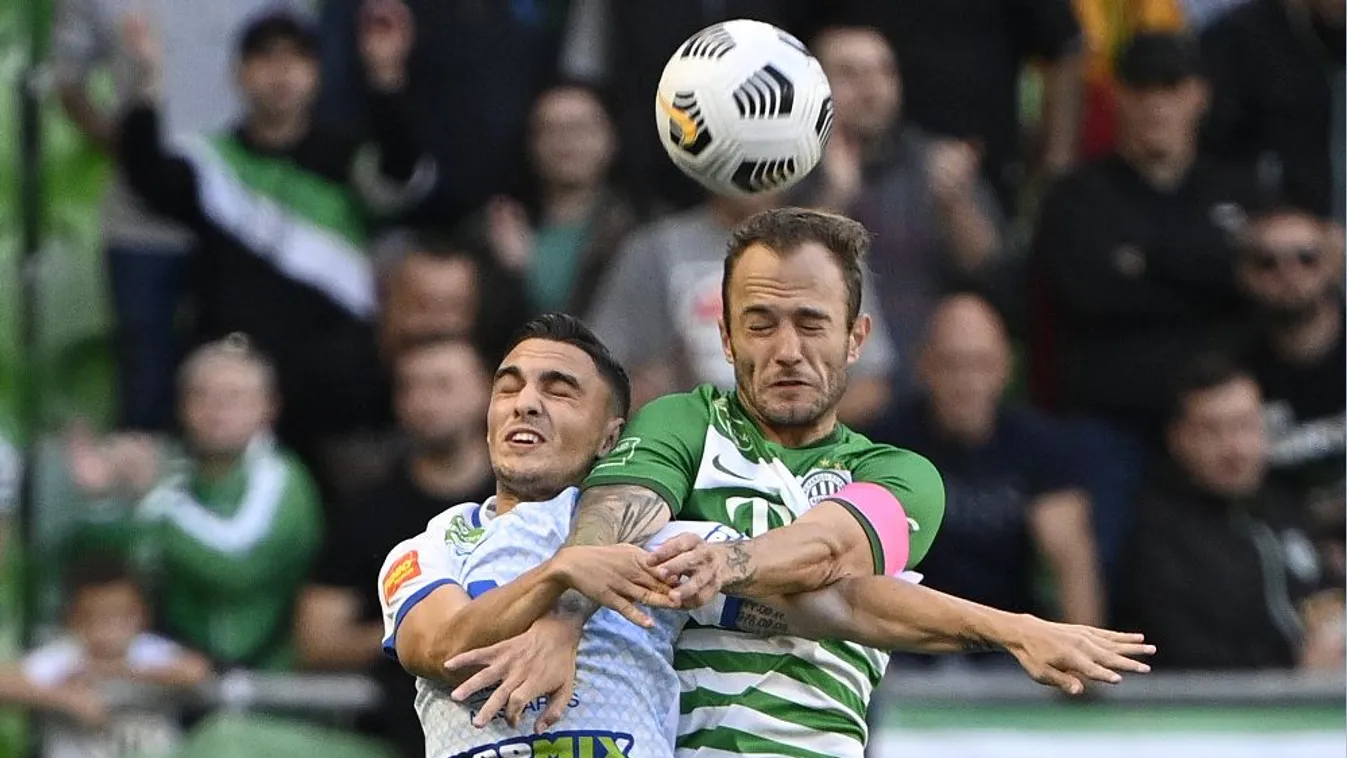 Lovrencsics (jobbra) és Kiss Tamás légicsatája: a Fradi októberben 2-1-re verte a felcsútiakat