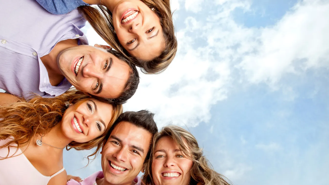 Group,Of,Close,Friends,Smiling,Looking,Very,Happy