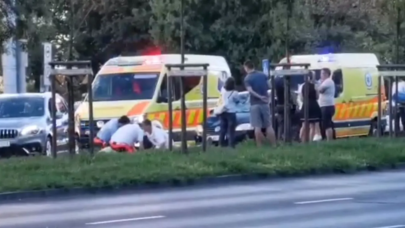 Brutális baleset a Szentendrei úton, épp most próbálják menteni az elgázolt gyalogost – videó