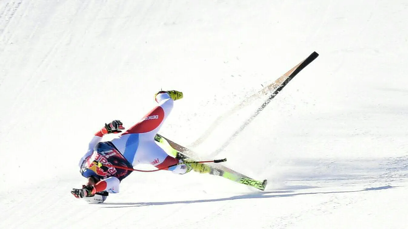 Brutális bukás: 146-tal repesztve esett a fejére egy síző