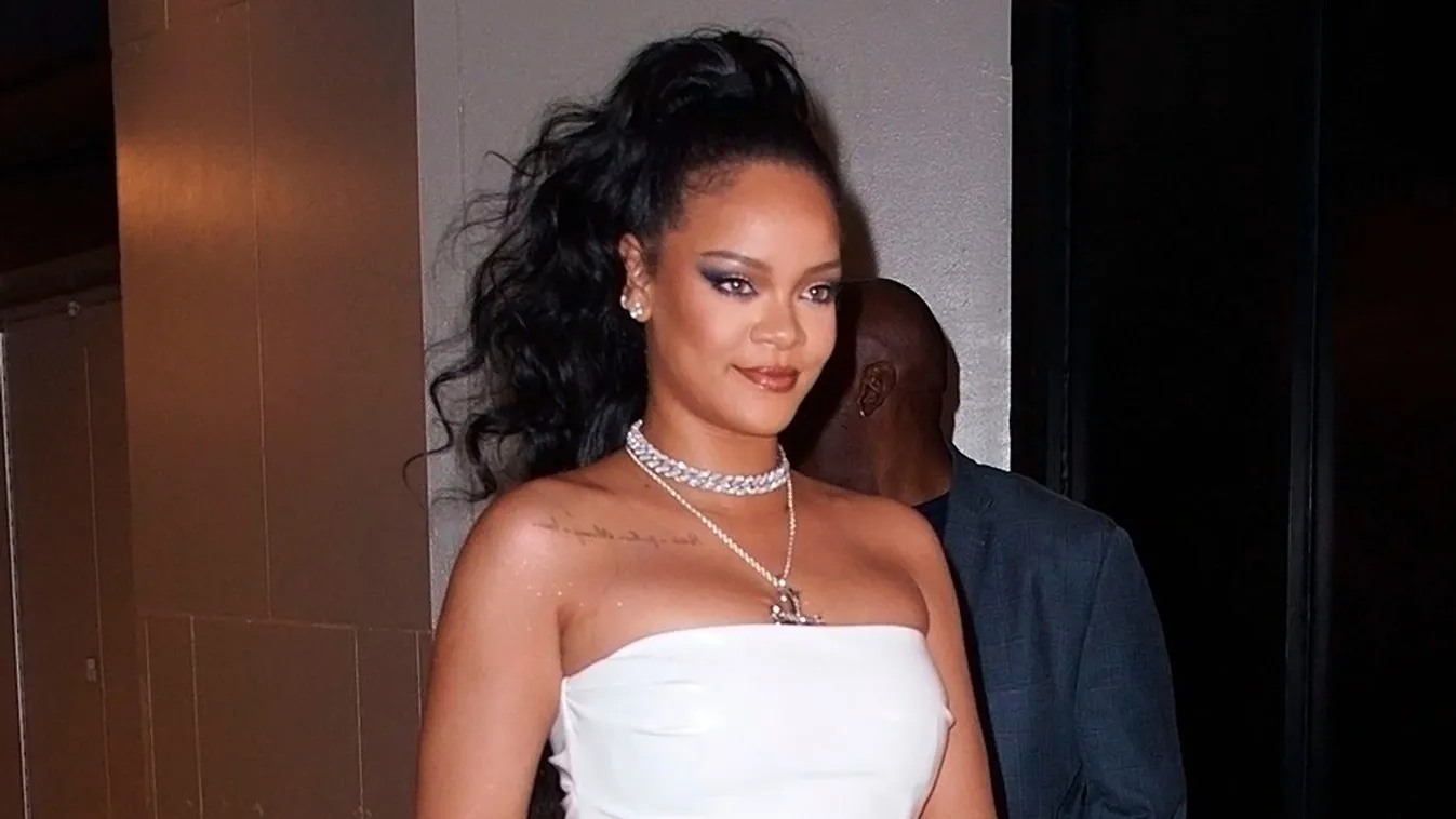 Rihanna arrives at Porcelain Ball in New York.