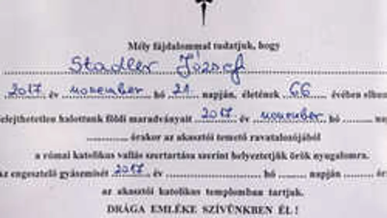 Most érkezett: Családi dráma Stadler József temetésén