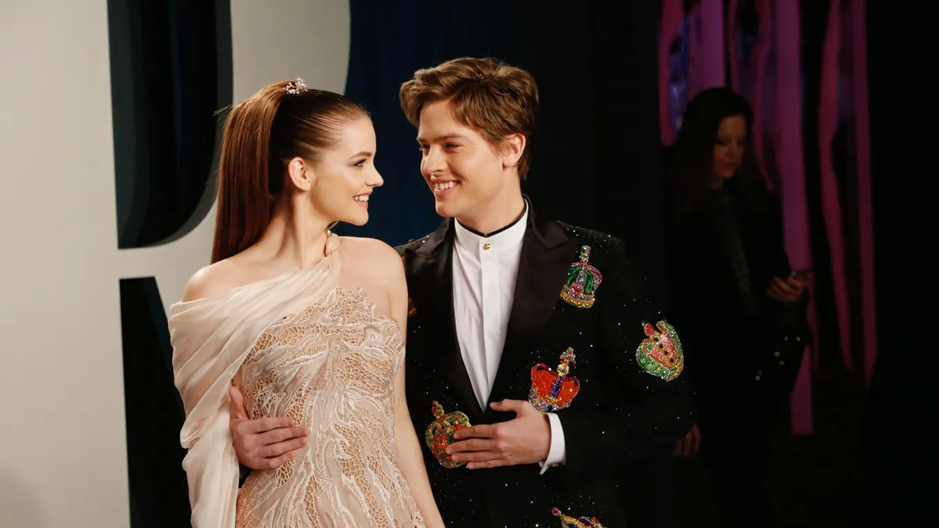 Barbara Palvin, Dylan Sprouse attends the 2020 Vanity Fair Oscar Party Celebrating the 92nd Annual A...