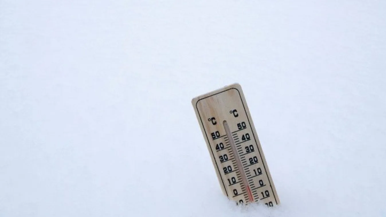 thermometer in snow field