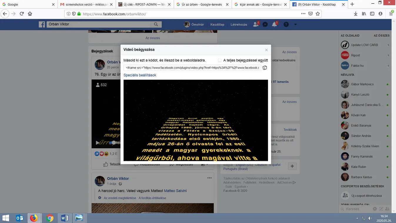 Úr az űrben: Mit kérdezett Orbán Viktor egy igazi csillagharcostól?