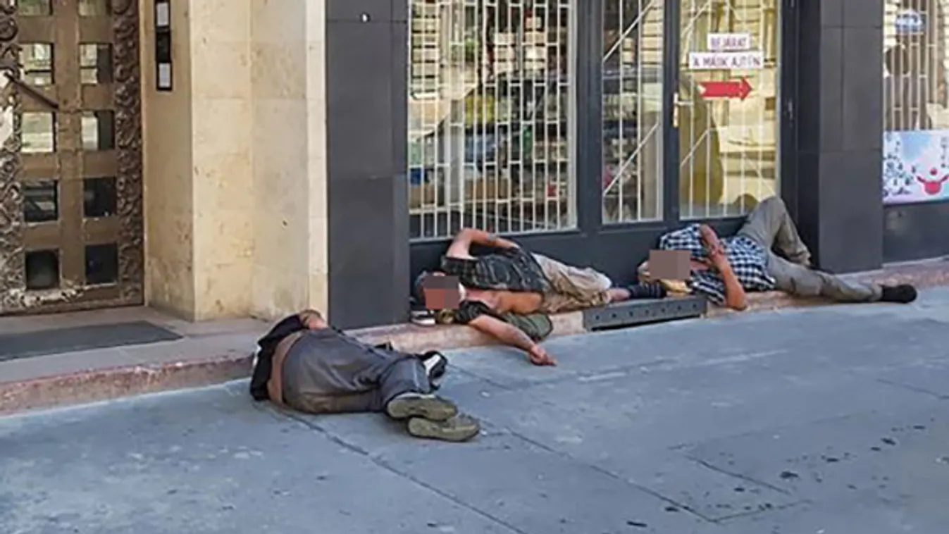 Meztelenül fekszenek a hajléktalanok a budapesti utcákon