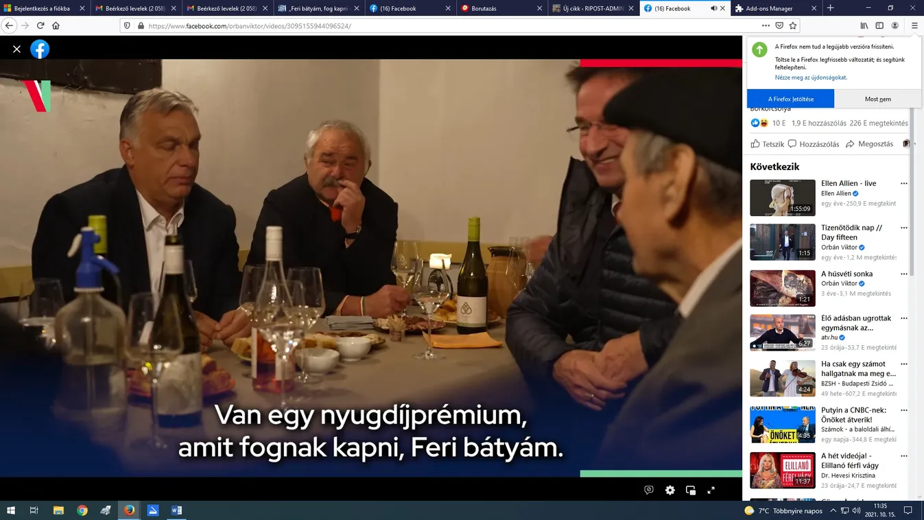 „Feri bátyám, fog kapni egy 80-ast! ” – Orbán Viktor egy pincében nyugdíjasokkal találkozott – Videó!