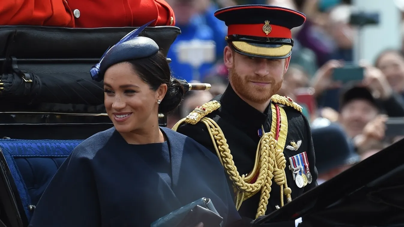 Meghan, Duchess of Sussex and Prince Harry attend the Trooping The Colour