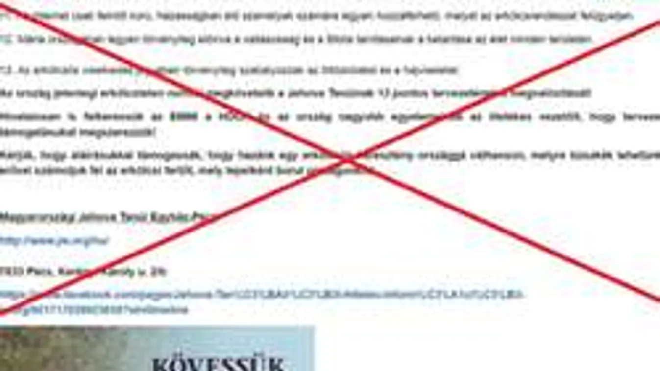 Hamis petíciót köröztetnek a Jehova Tanúi Egyház nevében