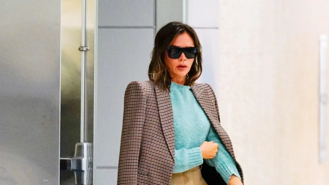 Victoria Beckham arrives at JFK Airport in New York