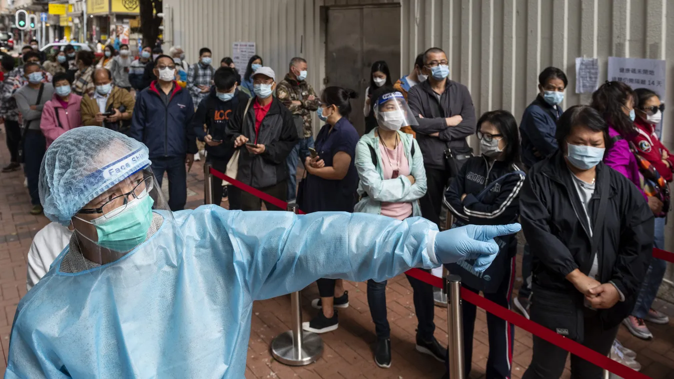 Temporary testing center in Kowloon, Hong Kong