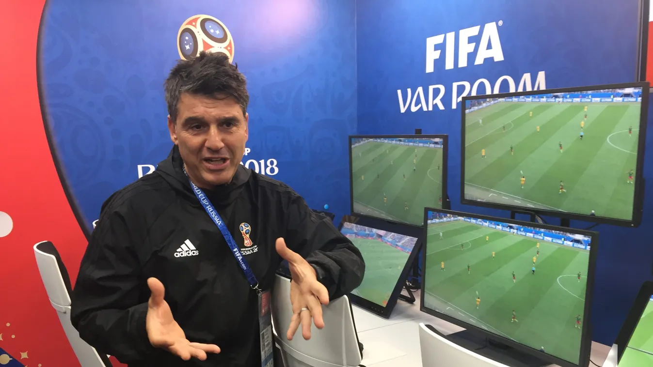 Control room for video replay at World Cup in Russia