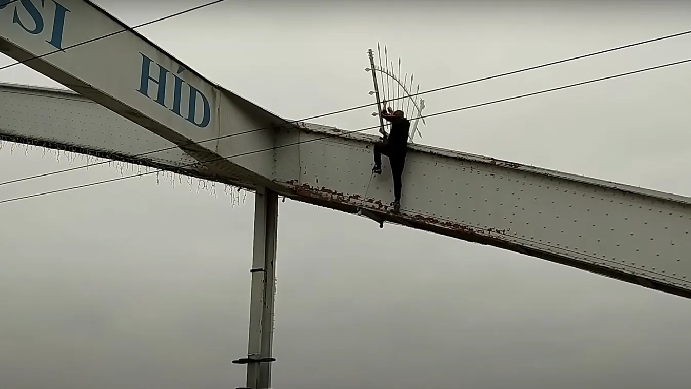 „Nem balhéból csináltam” – felmászott egy Belvárosi-híd tetejére Beni