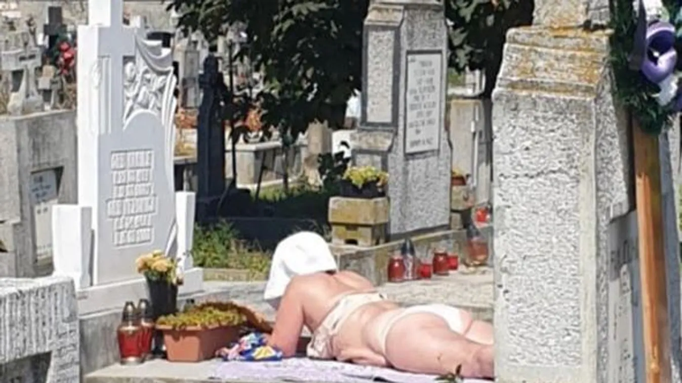Őrület, mit művelt egy fürdőruhás nő a temetőben – fotó