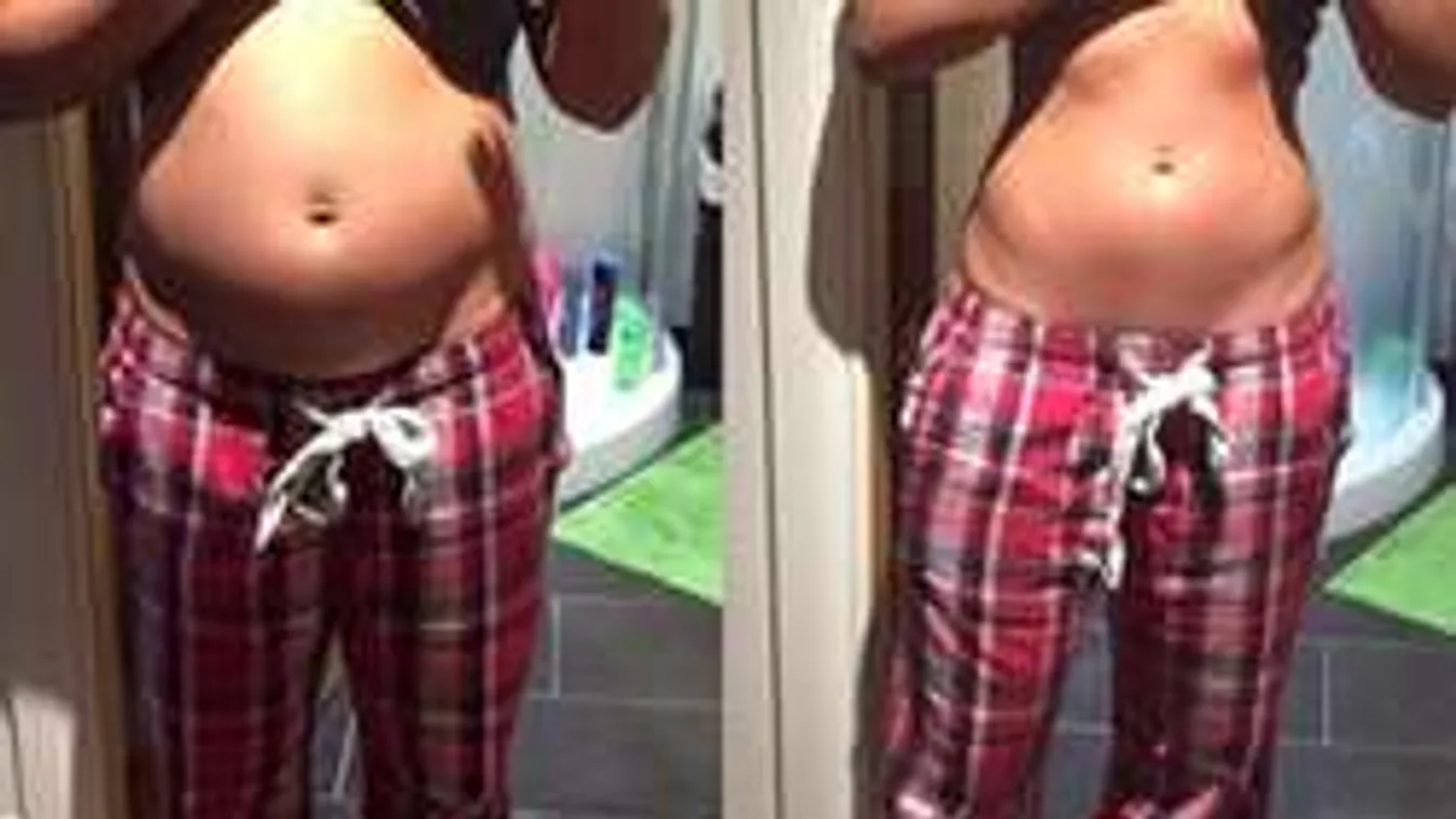 A tökéletes testű fitneszmodell megmutatta a hasát evés előtt és után