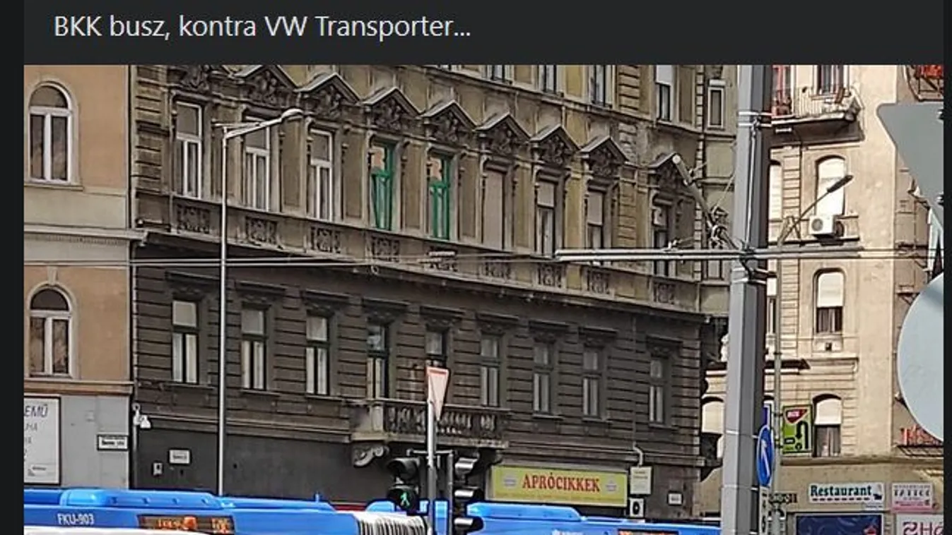 Óriási dugó várható. Utasokat szállító busz ütközött egy kisbusszal a belvárosban