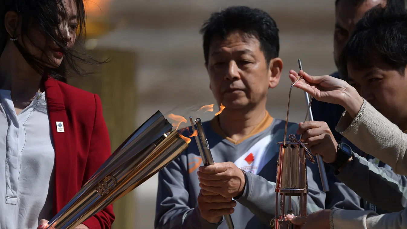 Olympic Flame Handover Ceremony For Tokyo 2020 Summer Olympics