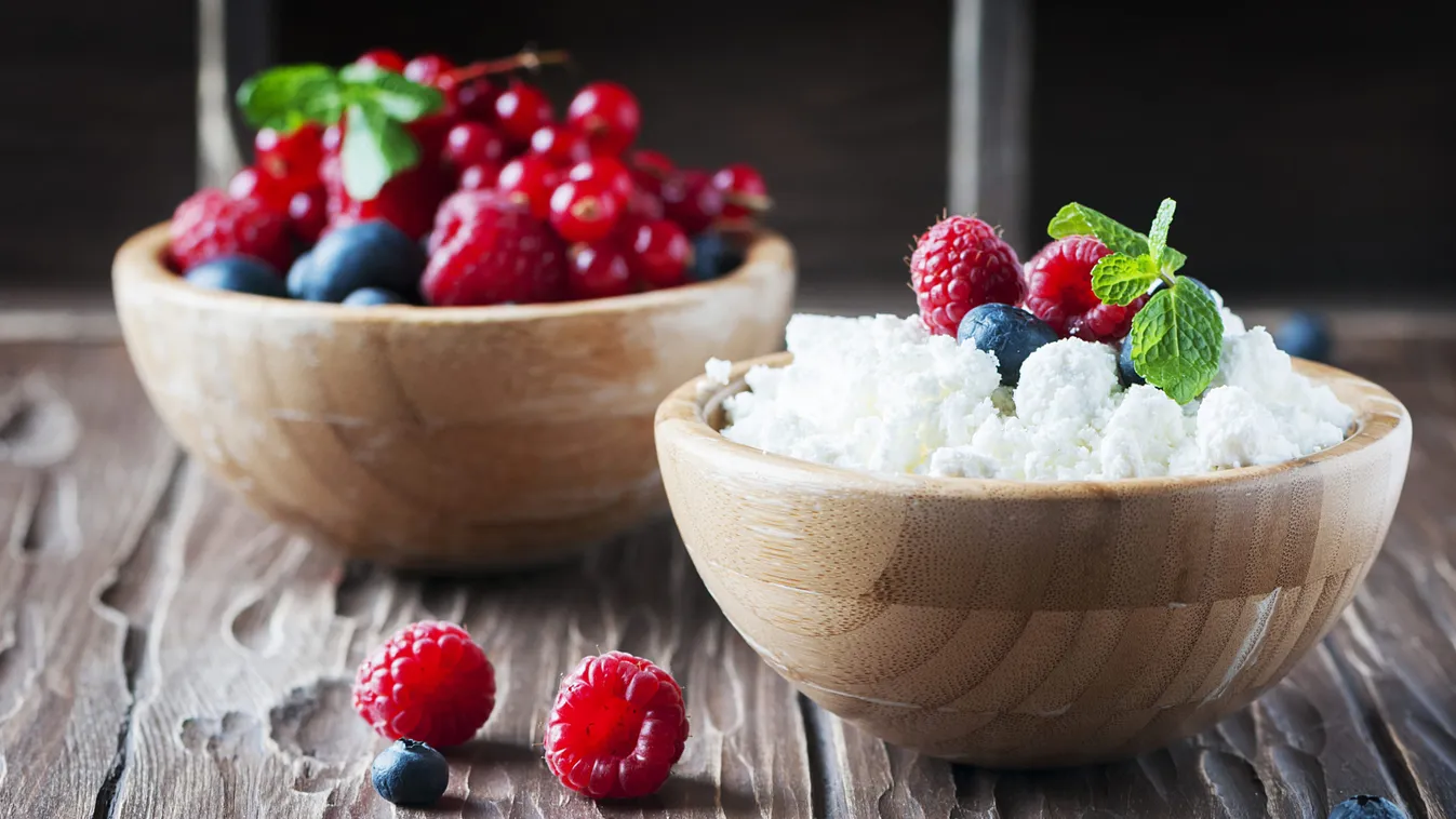 Russian,Cottage,Cheese,With,Berry,And,Mint,,Selective,Focus