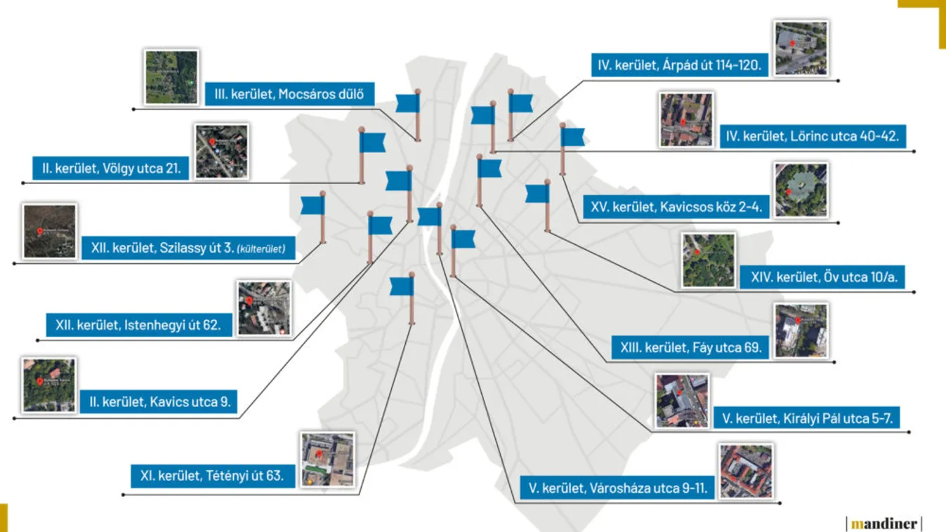Itt a térkép: Ezen fővárosi ingatlanok eladásáról beszélt Anonymus