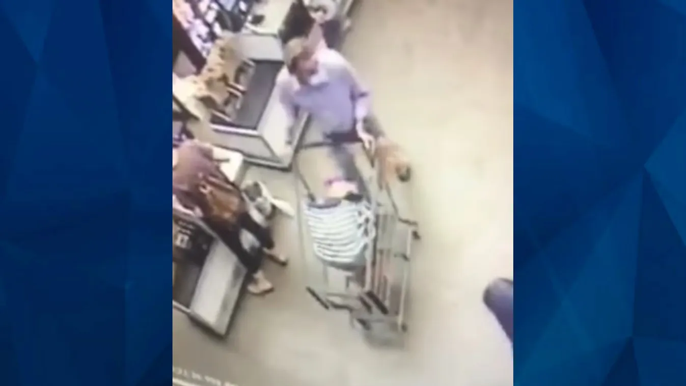 Elképesztő: kisbabával együtt tolta el más bevásárlókocsiját egy férfi – videó