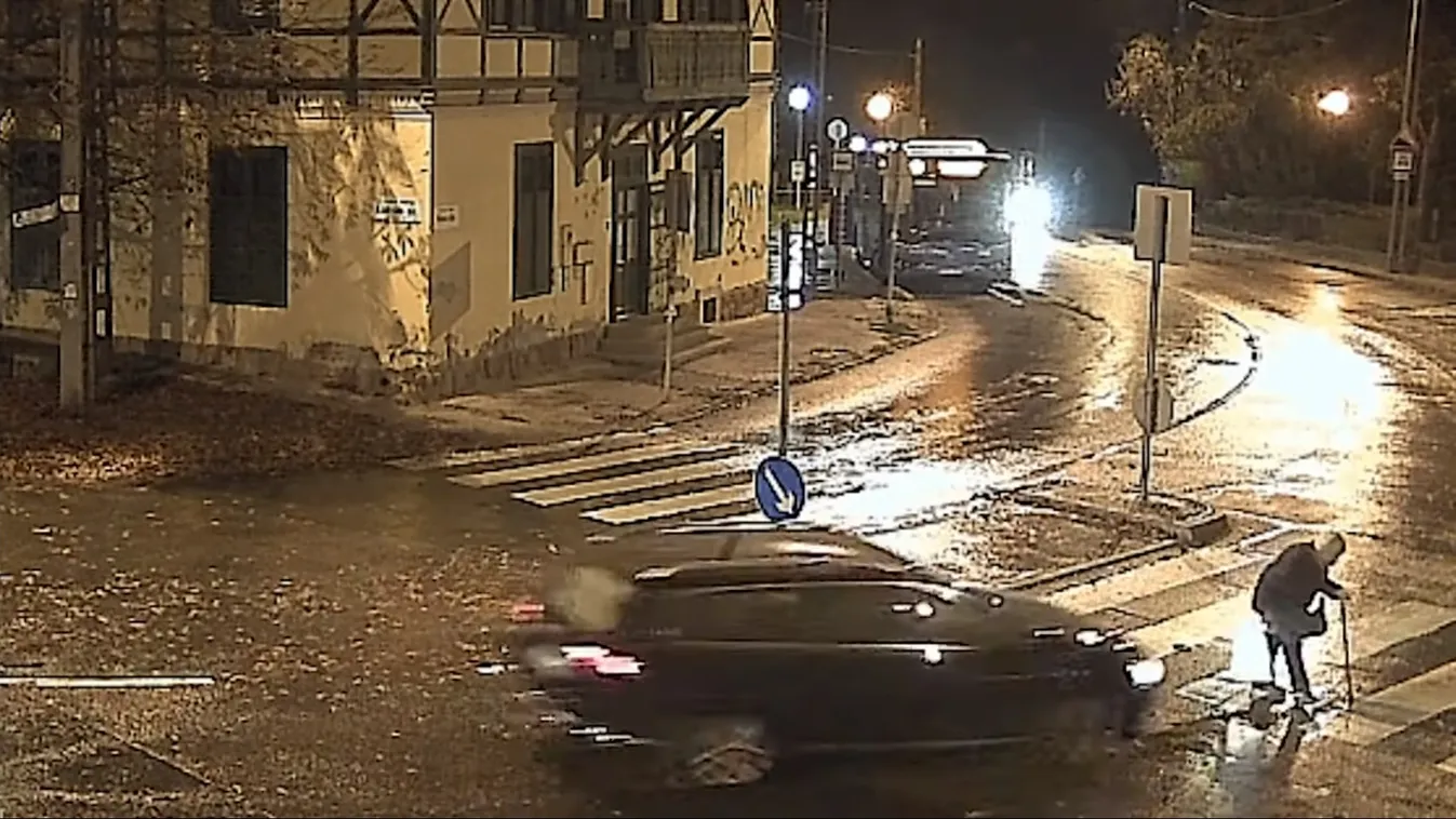 Zebrán gázolta el az idős nyugdíjast a kocsi Budapesten – sokkoló videó
