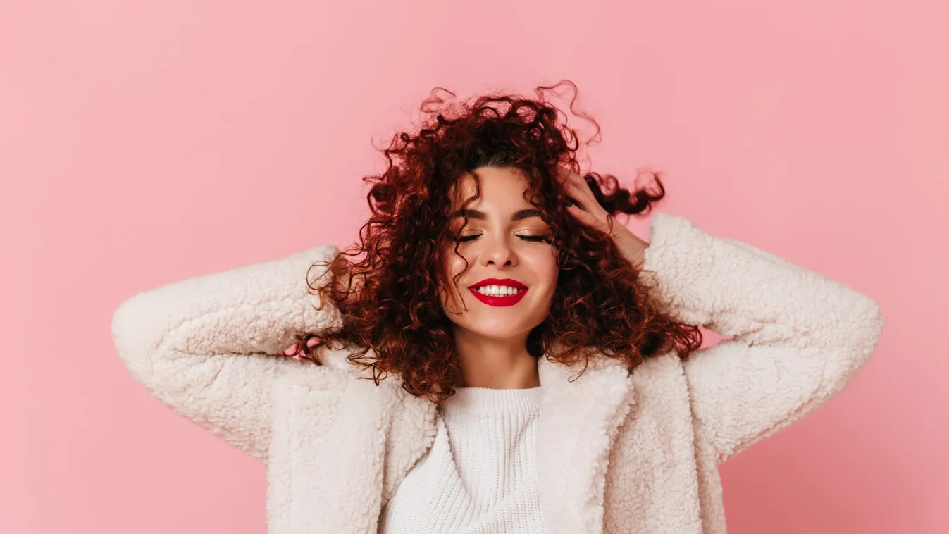 Portrait,Of,Charming,Lady,With,Red,Lipstick,And,Snow-white,Smile