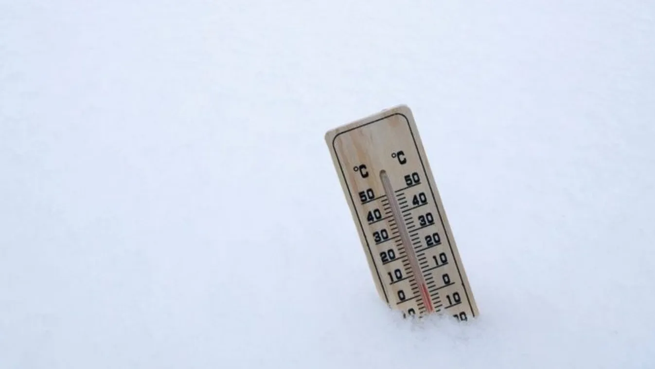 thermometer in snow field