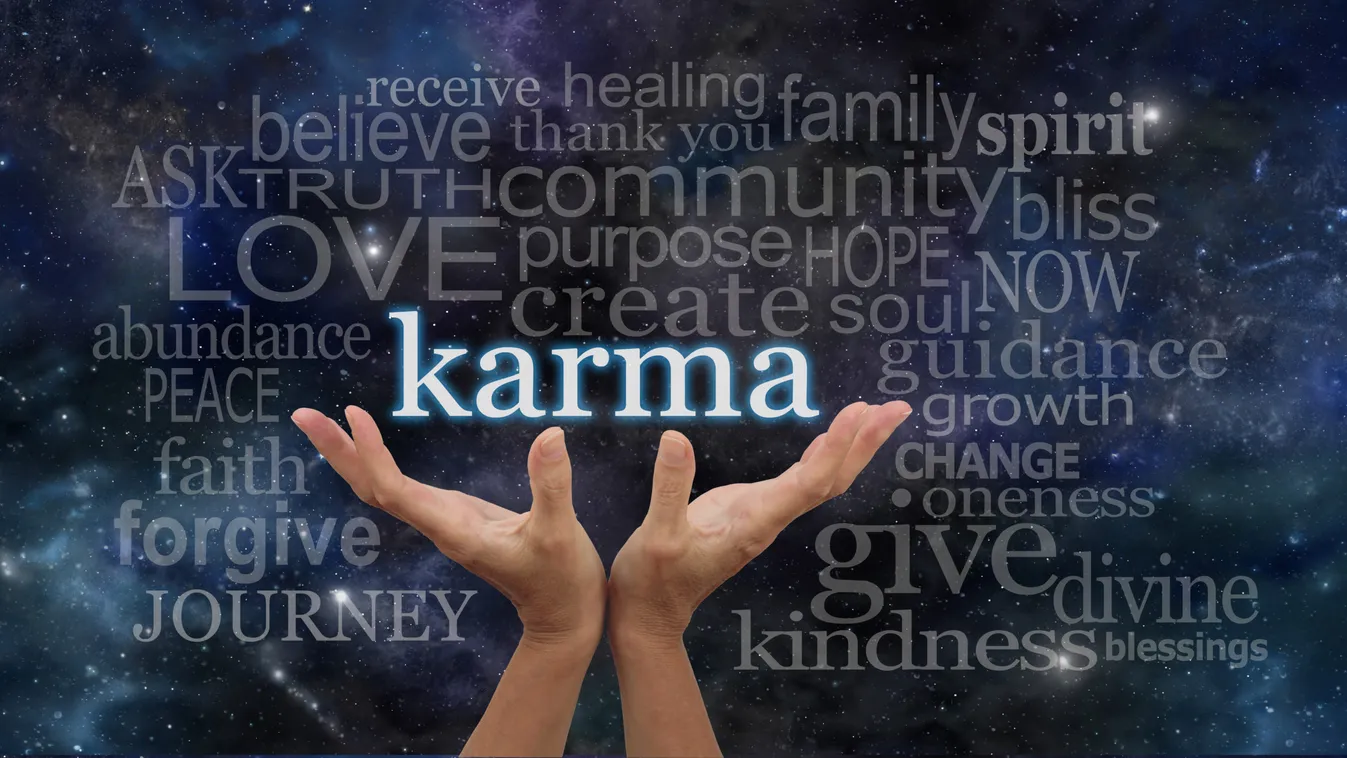 Cosmic,Karma,-,Female,Hands,Cupped,Upwards,With,The,Word