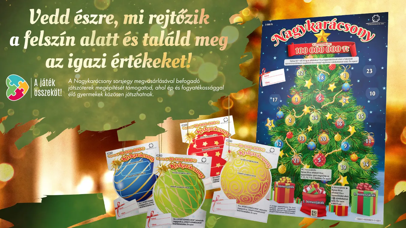 Újabb különleges játszóterek építését támogatják a Nagykarácsony sorsjegy játékosai