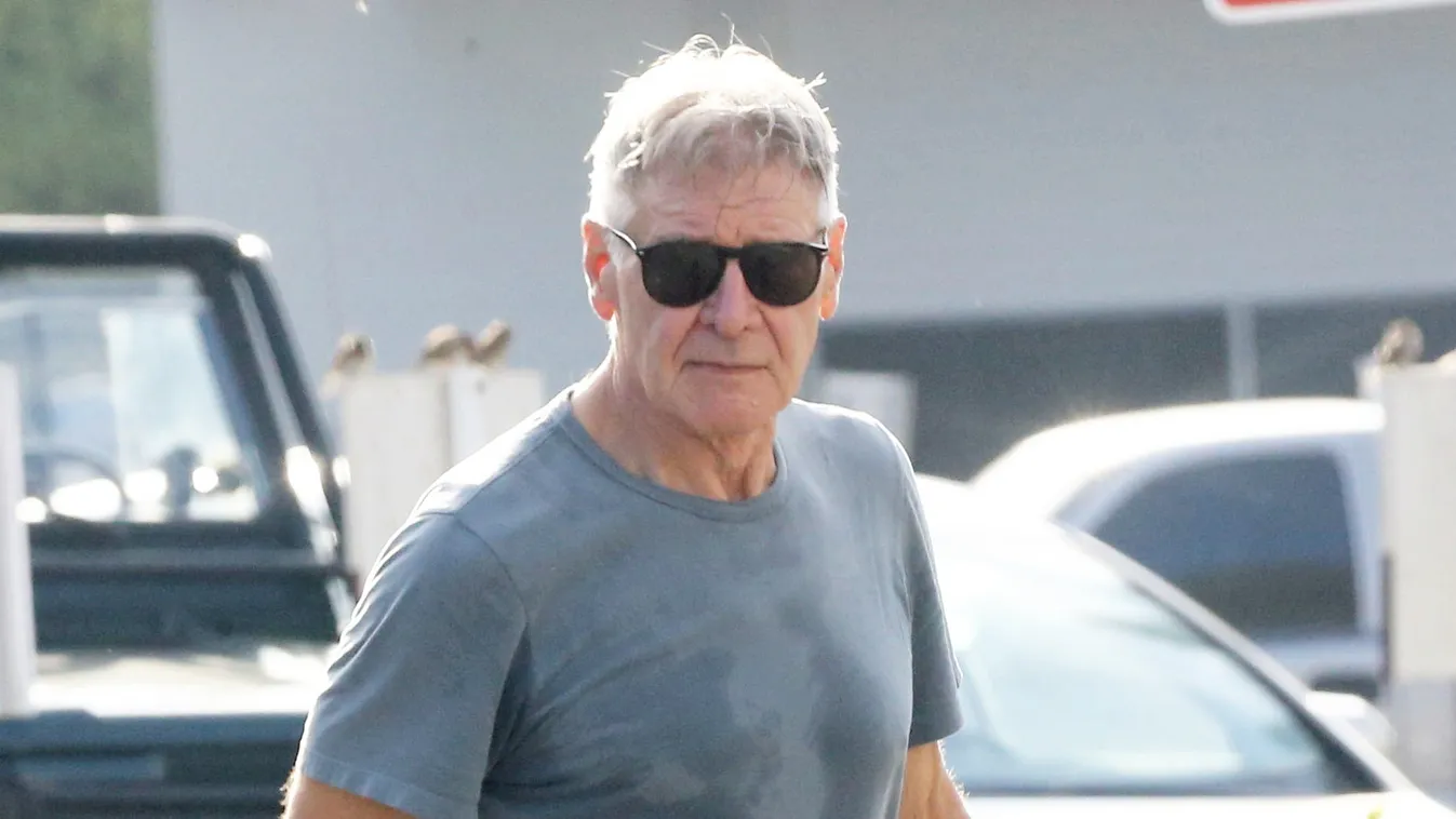 PREMIUM EXCLUSIVE Harrison Ford Looking Fit As He Joins A Pal For Coffee In Brentwood