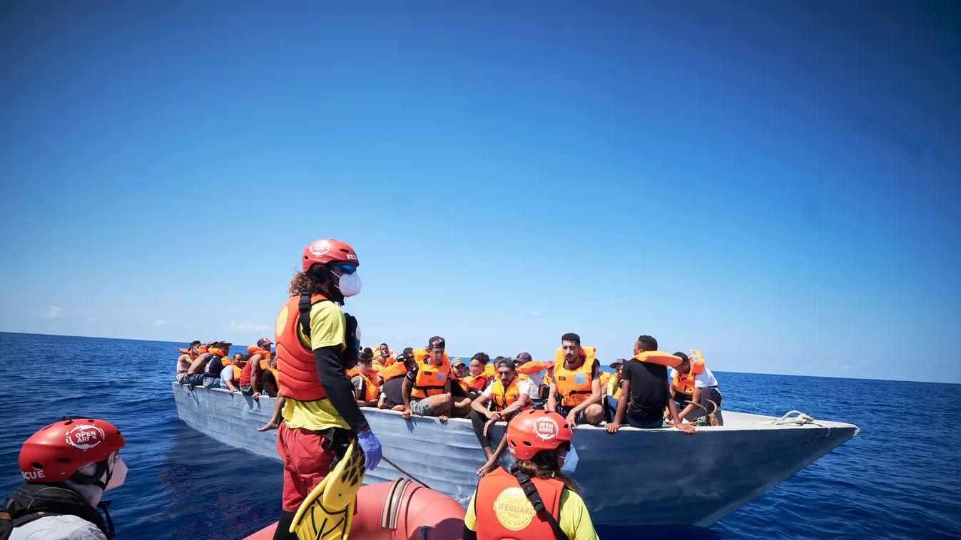 Open Arms Boat 'Astral' Rescues A Boat With 70 People In The Mediterranean Sea