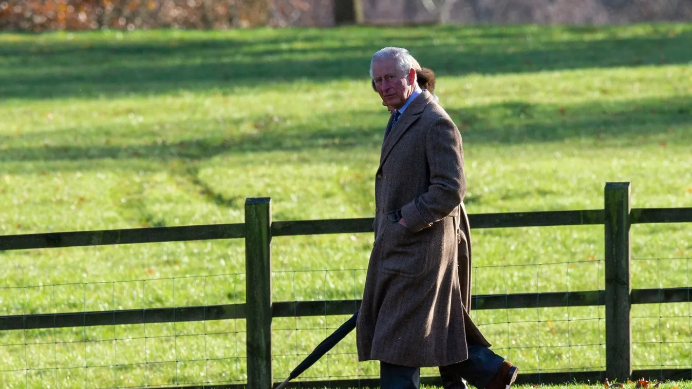 **No UK Papers Or Web Usages** Prince Charles And Camilla Attend Sandringham Church