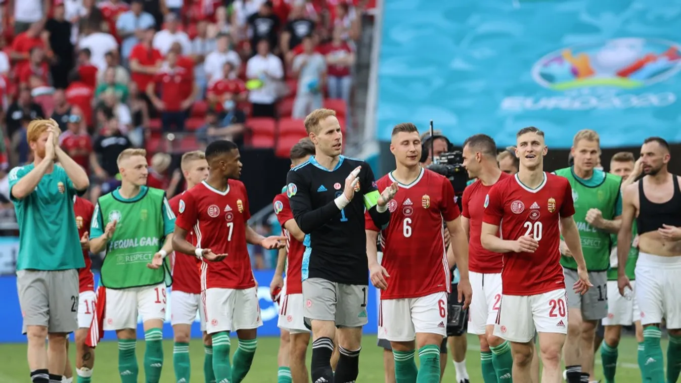 Gulácsiék a franciák elleni 1-1-es Eb-meccs után, a Puskás Arénában