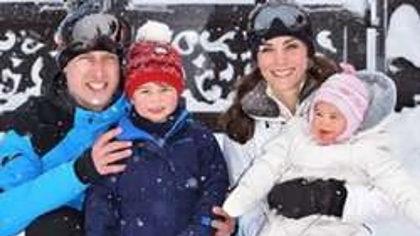 Íme, György herceg és Charlotte hercegnő botrányt kavart síelős képei!