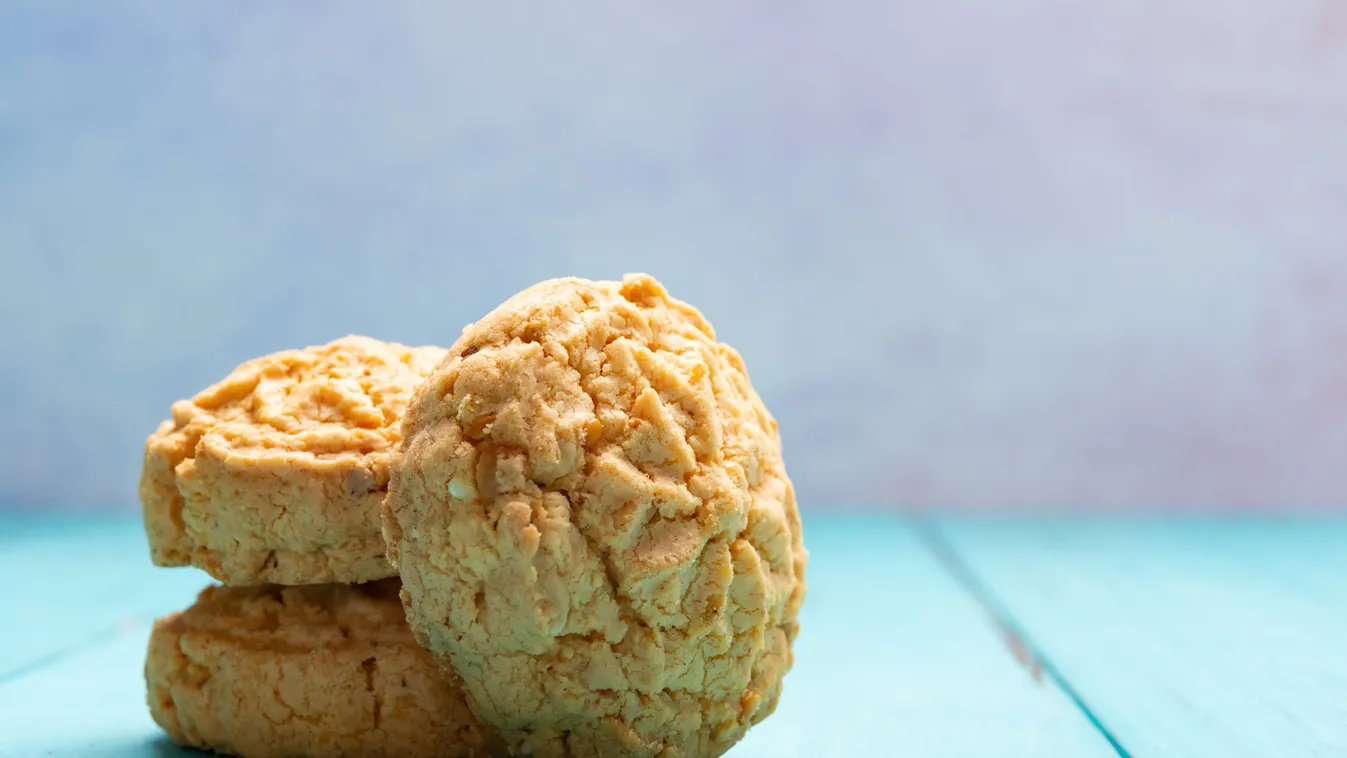 Cocknut,Flavor,Walnut,Cookies,On,Blue,Table